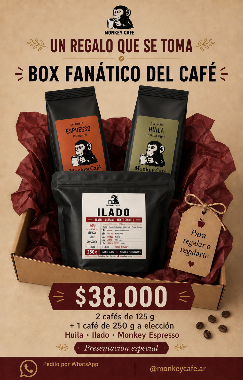 Box Fanático de Monkey Café para regalar